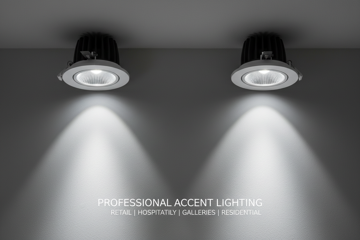 Adjustable COB LED Downlights Display