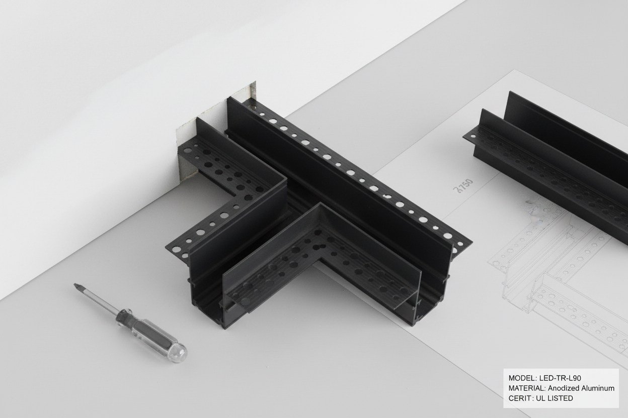 LED Track L-Connector Top View